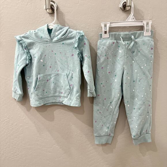Rockets of Awesome Mini Blue Paint Splatter Sweatsuit Outfit - Picture 1 of 9